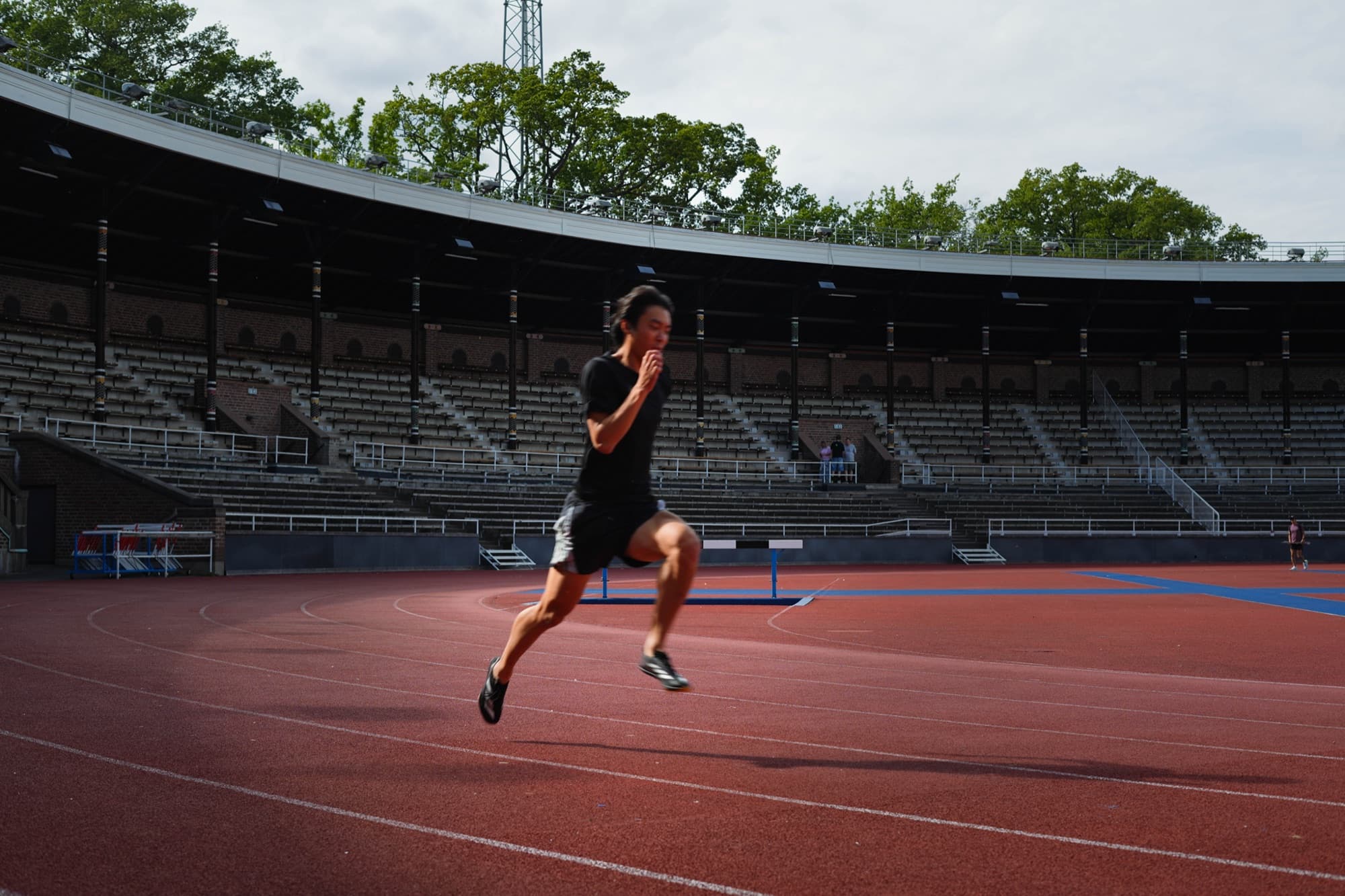 Athlete sprinting on the track